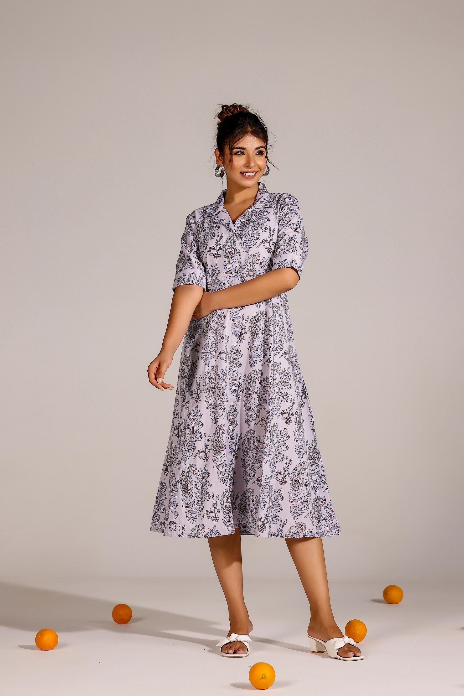 Purple Jaal Cotton Dress | | Shop stylish women's clothing online at Label Flavia |