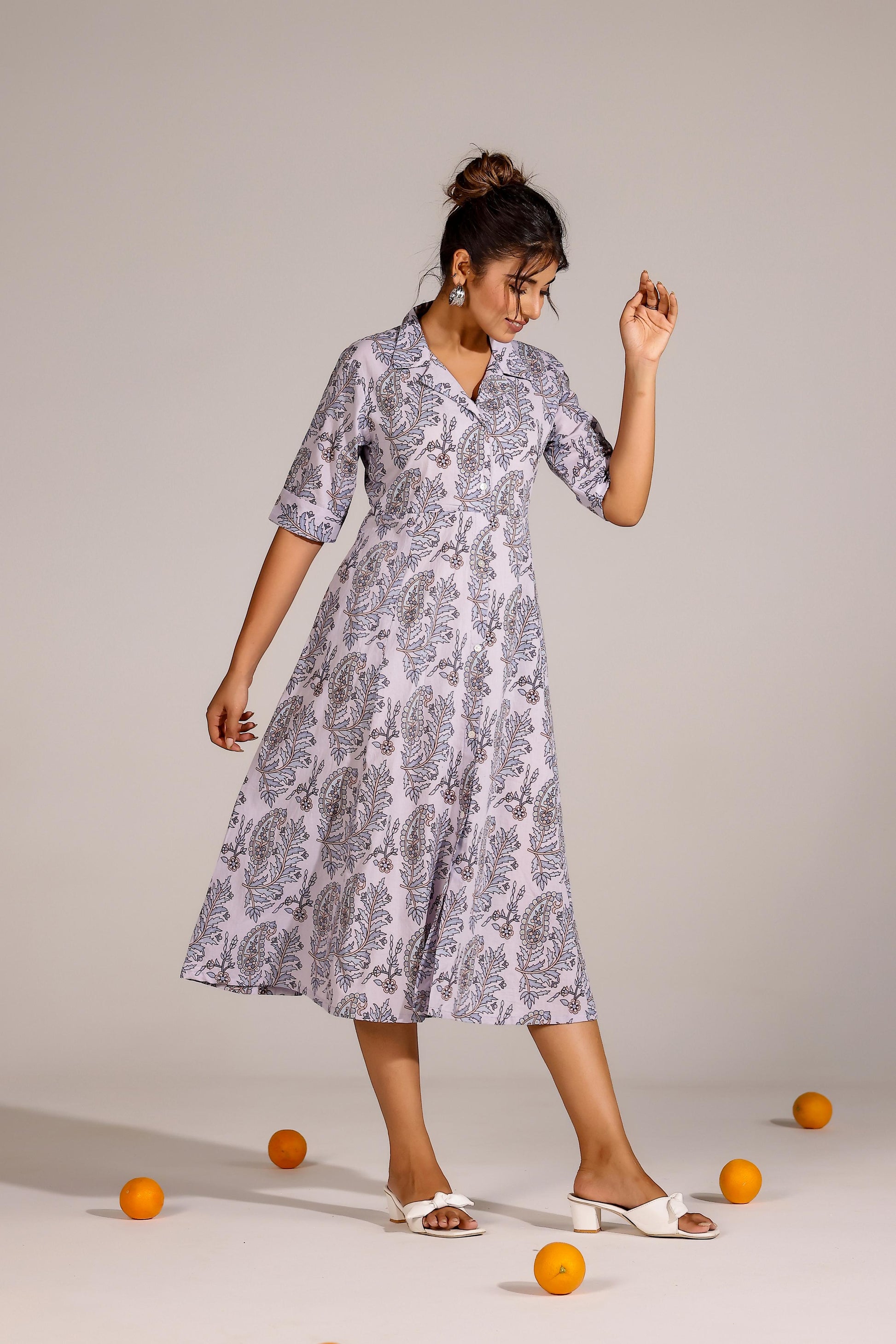 Purple Jaal Cotton Dress | | Shop stylish women's clothing online at Label Flavia |