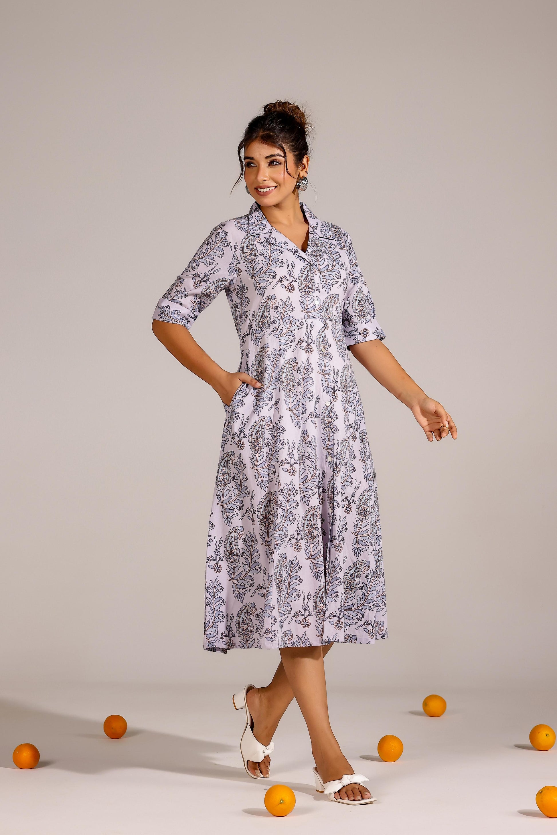 Purple Jaal Cotton Dress | | Shop stylish women's clothing online at Label Flavia |