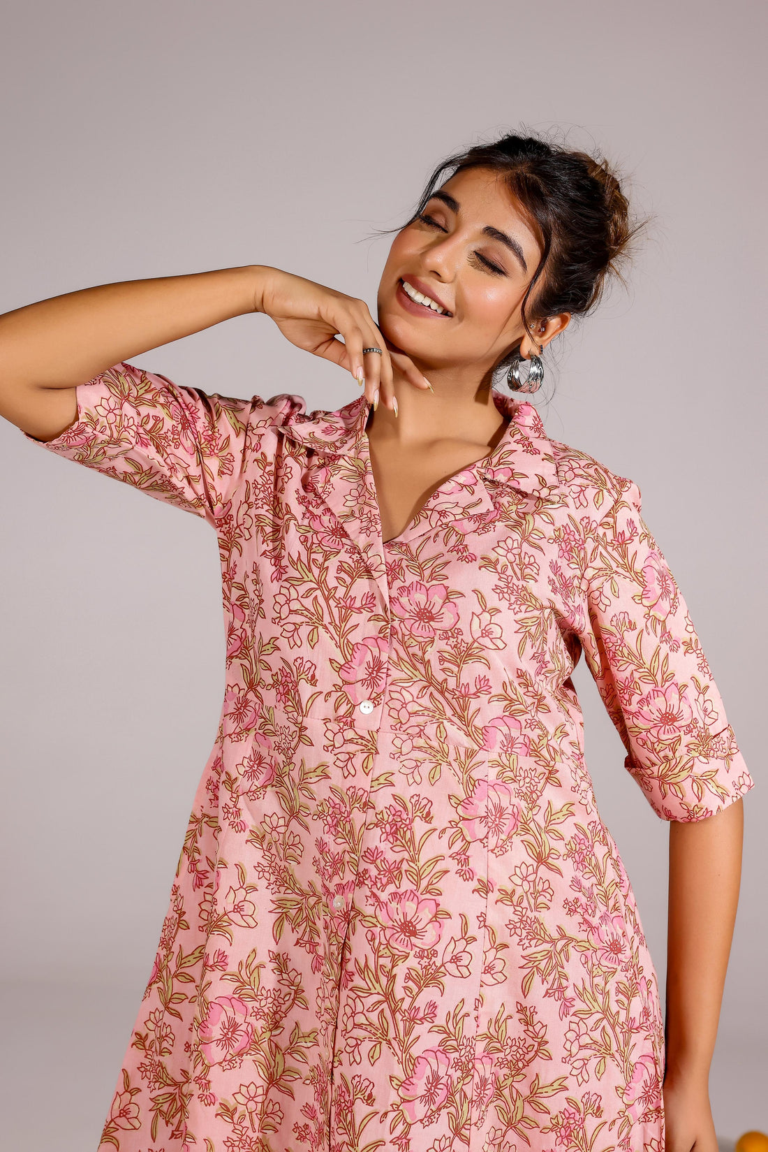 Pink Jaal Cotton Dress | | Shop stylish women's clothing online at Label Flavia |