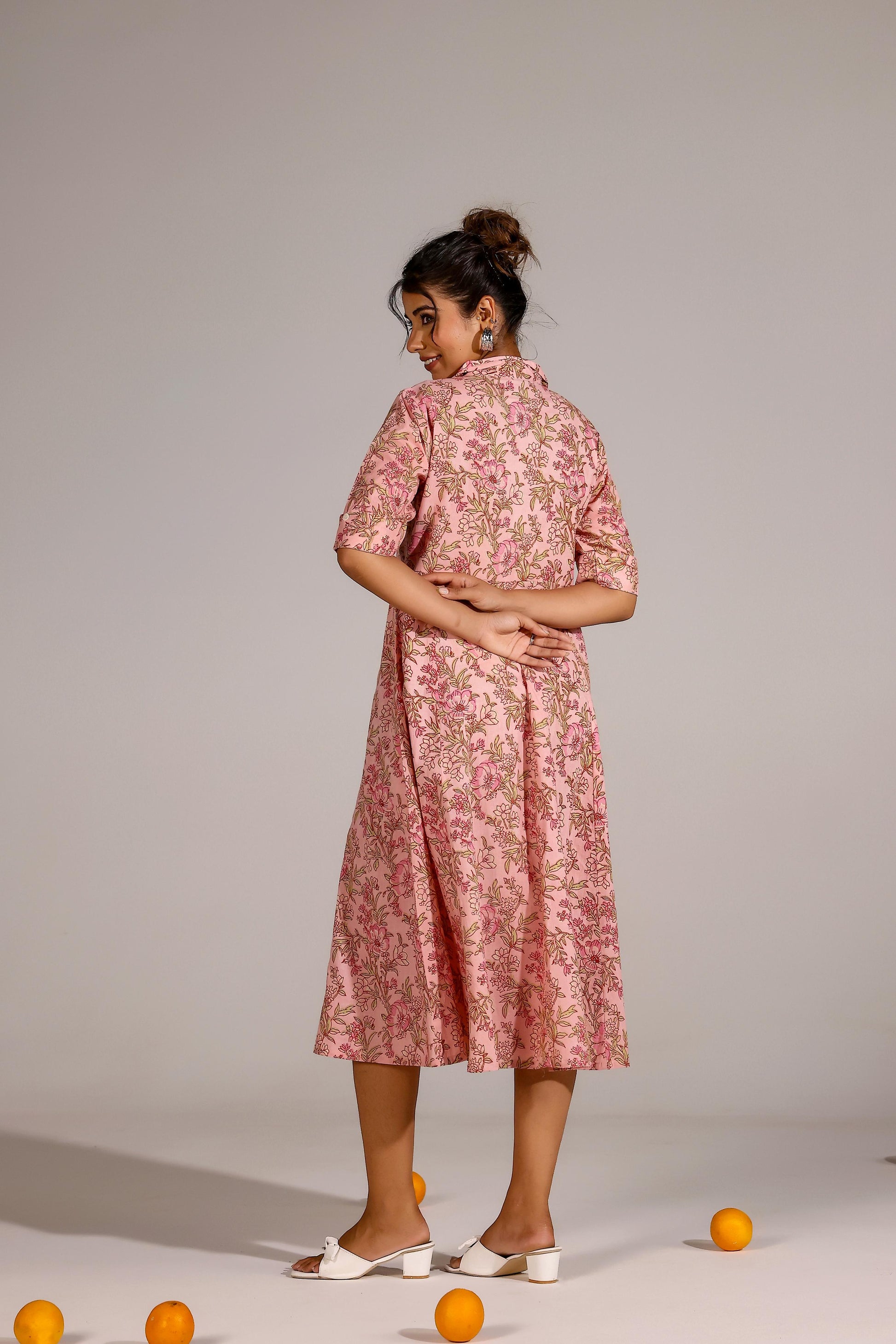 Pink Jaal Cotton Dress | | Shop stylish women's clothing online at Label Flavia |