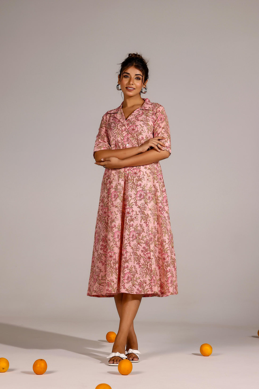 Pink Jaal Cotton Dress | | Shop stylish women's clothing online at Label Flavia |