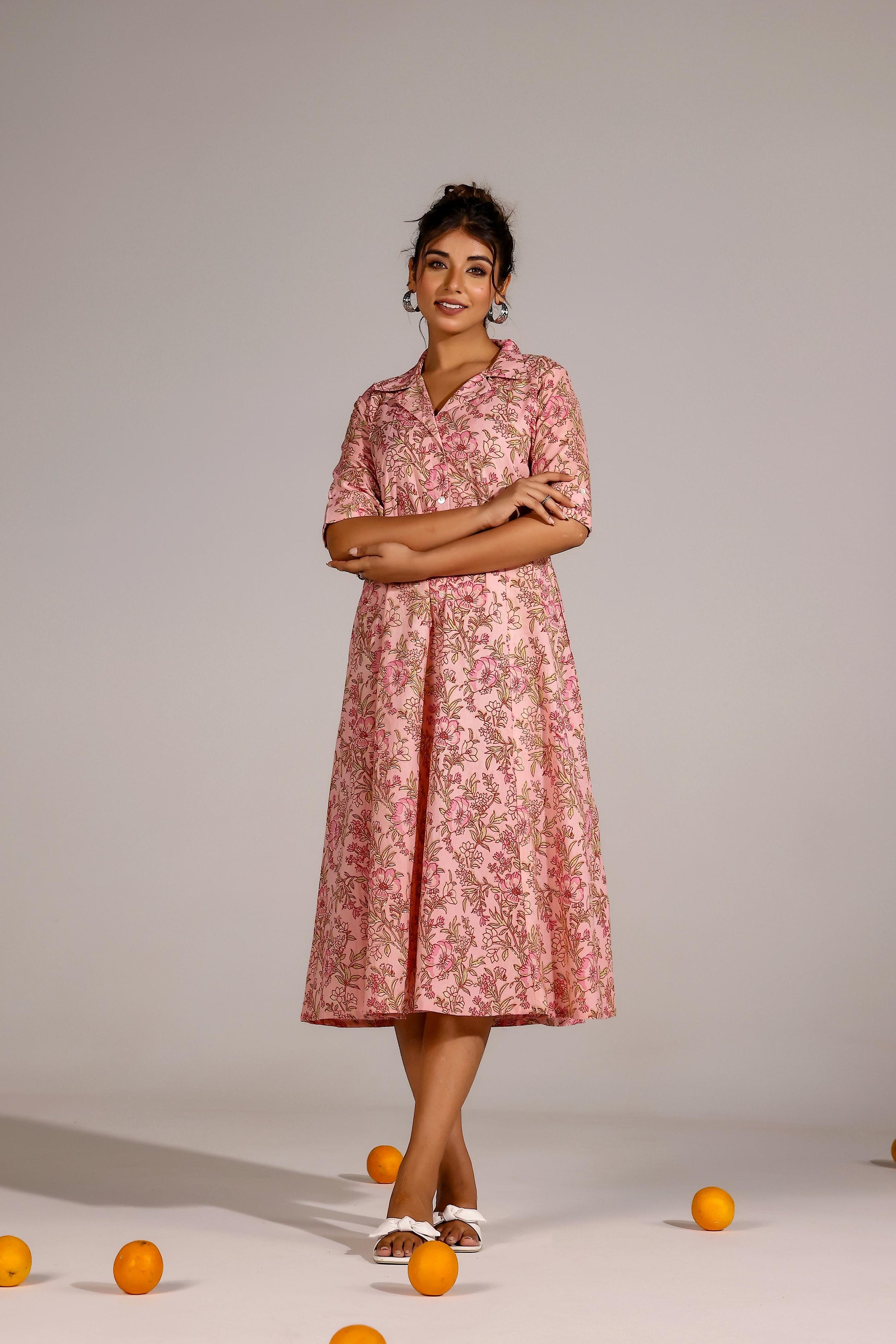 Pink Jaal Cotton Dress | | Shop stylish women's clothing online at Label Flavia |