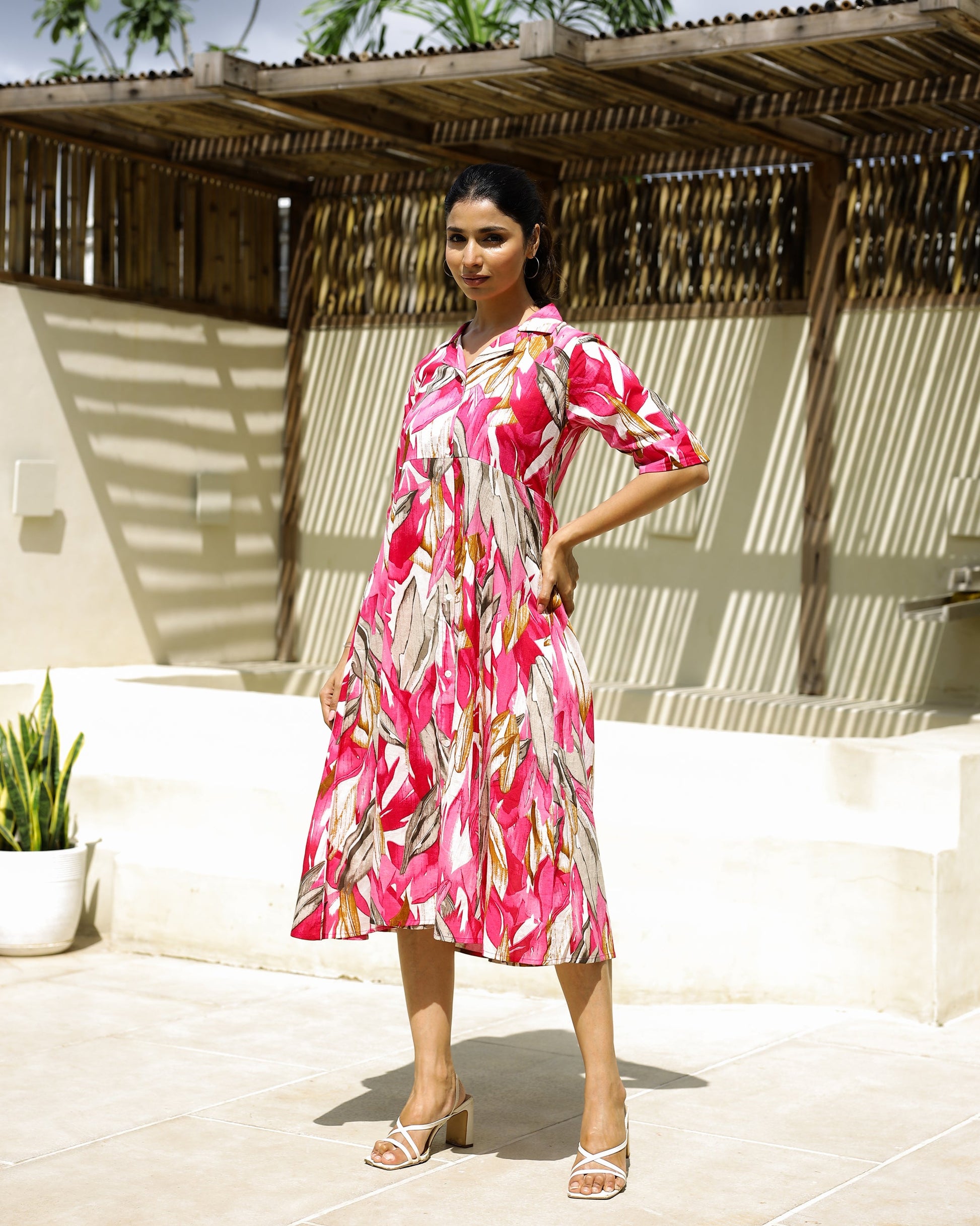Cotton Printed Dress | A-Line Dress | Shop stylish women's clothing online at Label Flavia |