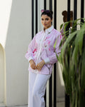 Women's Light Pink Floral Sheer Top Shirt - Soft & Delicate | Women's Shirt | Shop stylish women's clothing online at Label Flavia |