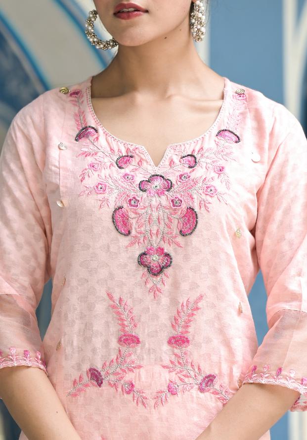 Cotton Dobby Kurta Pant Set | | Shop stylish women's clothing online at Label Flavia |