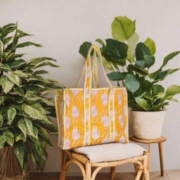 Handcrafted Yellow Tote Bag – Stylish & Spacious for Everyday Use