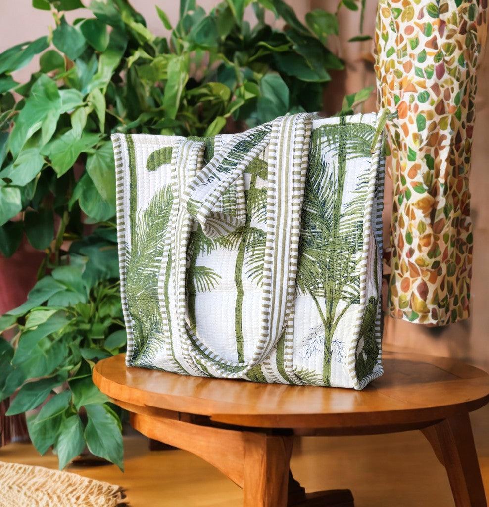 Leaf Print Tote Bag