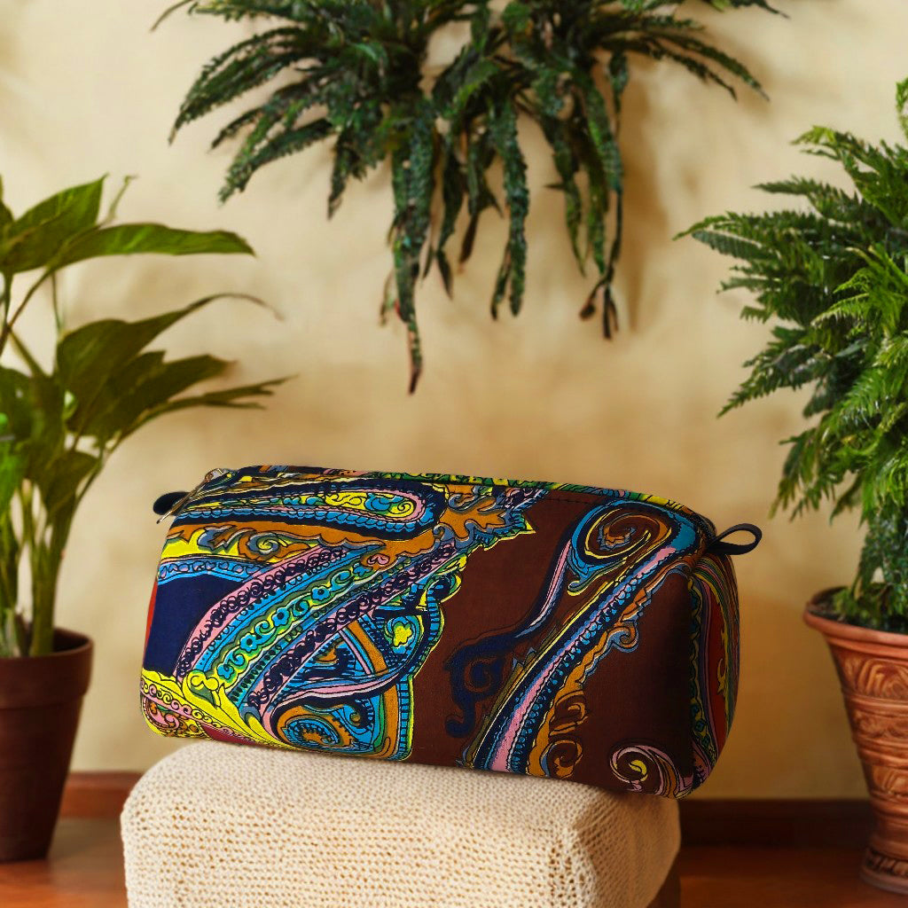Vibrant Paisley Print Makeup Pouch – LuxebyFlavia